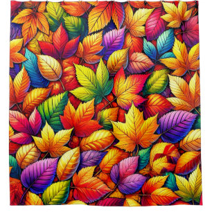 Colorful Fall Leaves Shower Curtain