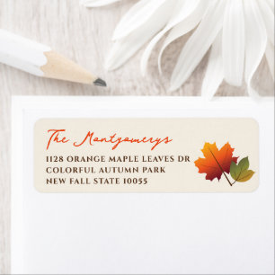 Colorful Fall Leaves Thanksgiving Return Address Label
