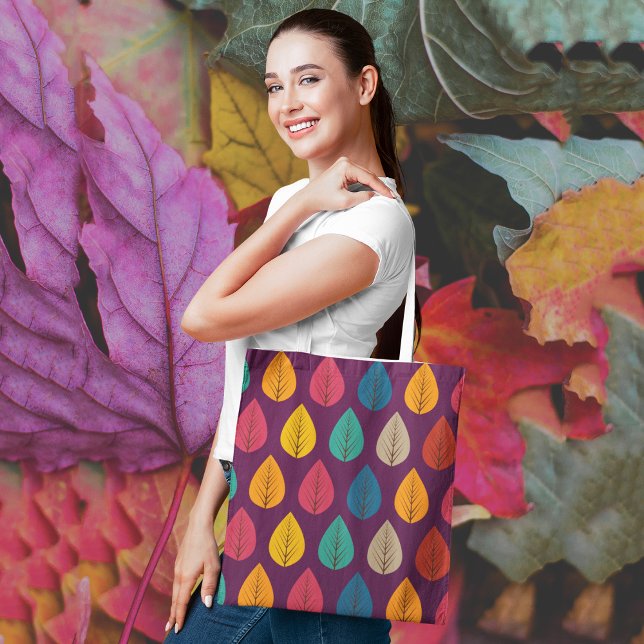 Colorful fall leaves tote bag (Creator Uploaded)