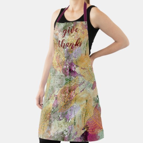 Colorful Fall Leaves Vintage Thanksgiving Apron