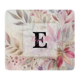 Colorful Fall leaves watercolor pastel color Cutting Board