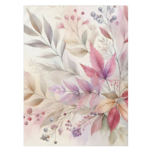 Colorful Fall leaves watercolor pastel color Tablecloth