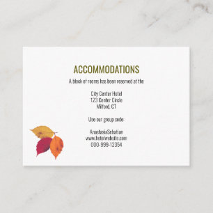 Colorful Fall Leaves Wedding Guest Details Enclosure Card