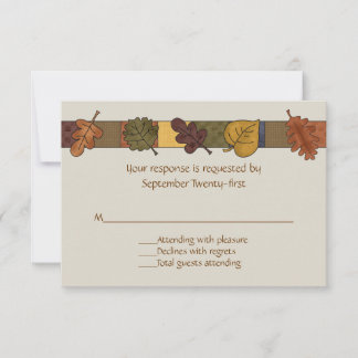 Colorful Fall Leaves Wedding RSVP Response Card