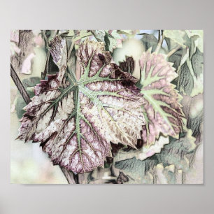 Colorful Fall leaves with fall colors drawing Poster