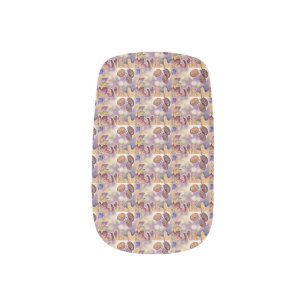 Colorful Fall leaves with fall colors watercolor Minx Nail Art
