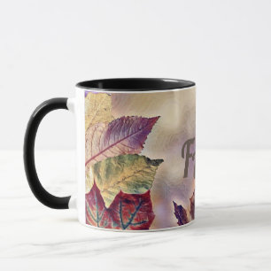 Colorful Fall leaves with fall colors watercolor Mug