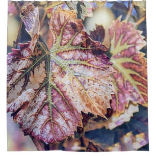 Colorful Fall leaves with fall colors watercolor Shower Curtain