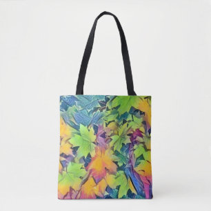 Colorful Fall leaves with fall colors watercolor  Tote Bag