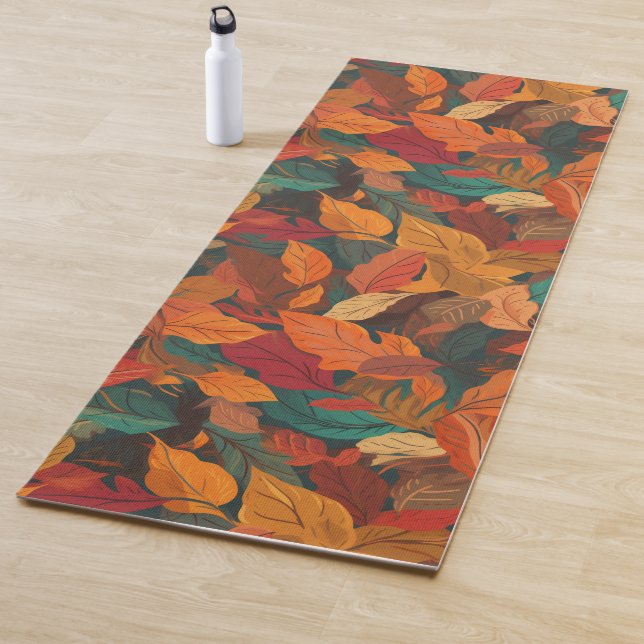 Colorful Fall Leaves Yoga Mat (In Situ)
