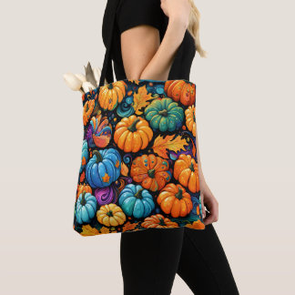 Colorful Fall Pumpkin Garden Tote Bag