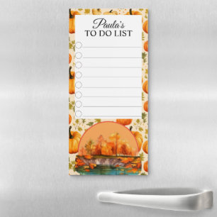 Colorful Fall Pumpkins Mountain Lake To Do List  Magnetic Notepad