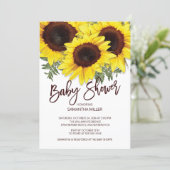 Colorful Fall Sunflowers Neutral Baby Shower Invitation (Standing Front)