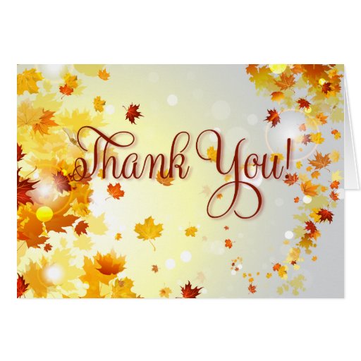 Colorful Fall Thank You Cards With Autumn Leaves | Zazzle