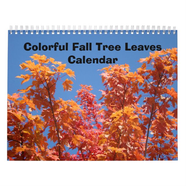Colorful Fall Tree Leaves Calendars Blue Sky Art (Cover)