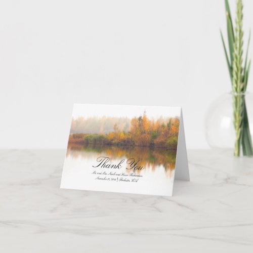 Colorful Fall Trees Rustic Wedding Thank You