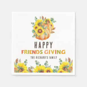 Colorful Fall Vibe Thanksgiving Dinner Party Napkins