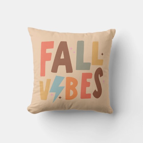 Colorful Fall Vibes Throw Pillow