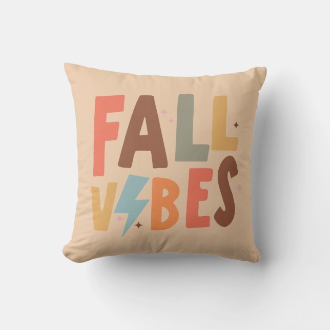 Colorful Fall Vibes Throw Pillow (Front)