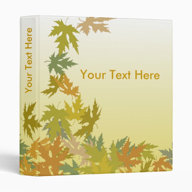 Colorful Falling Autumn Leaves 3 Ring Binder (Front/Spine)