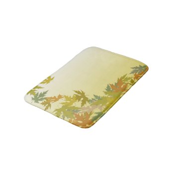 Colorful Falling Autumn Leaves Bathroom Mat by timelesscreations at Zazzle