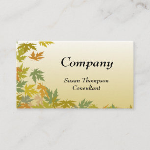 Colorful Falling Autumn Leaves Business Card