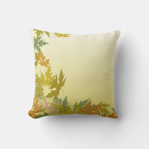 Colorful Falling Autumn Leaves Throw Pillow
