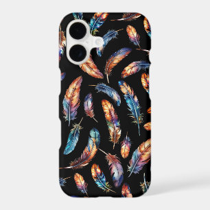 Colorful Falling Feather Art - Boho Graphic Print iPhone 17 Case
