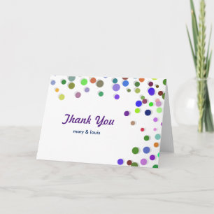 Colorful Falling Sparkles Polka Dots Thank You