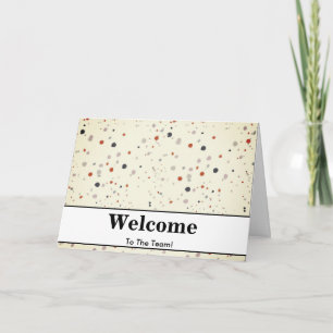 Colorful Falling Sparkles Polka Dots Welcome Card