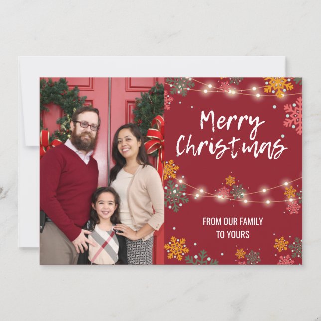 Colorful Family Christmas Greeting  Holiday Card (Front)