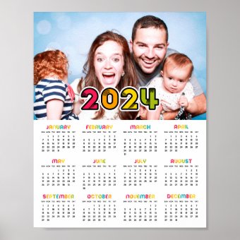 Colorful Family Photo 2024 Calendar Poster Zazzle   Colorful Family Photo 2024 Calendar Poster R0957ac5f3867409dbcae9de17d21ae21 Wva 8byvr 340 