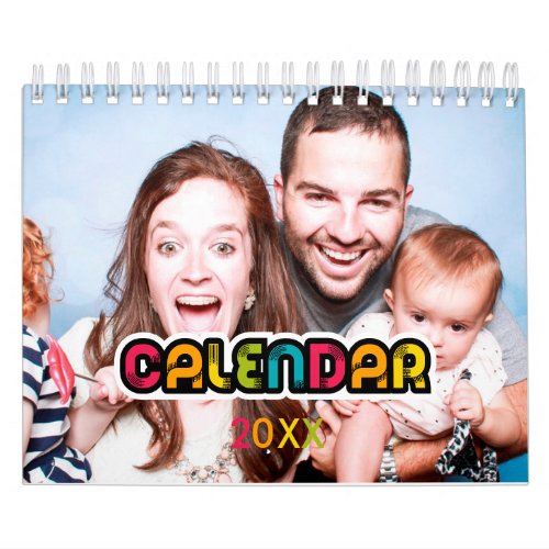 Colorful family photo calendar 2024