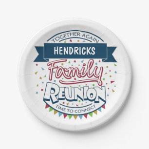 Colorful family reunion design paper plates