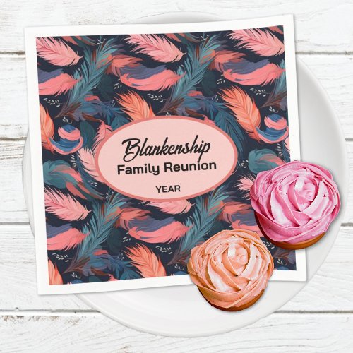 Colorful Family Reunion Feather Background Paper  Napkins