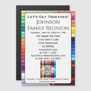 Colorful Family Reunion Invitation Magnet Card