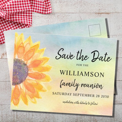 Colorful Family Reunion Save The Date Announcement Postcard