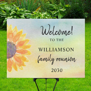Colorful Family Reunion Welcome Yard Sign