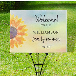 Colorful Family Reunion Welcome Yard Sign
