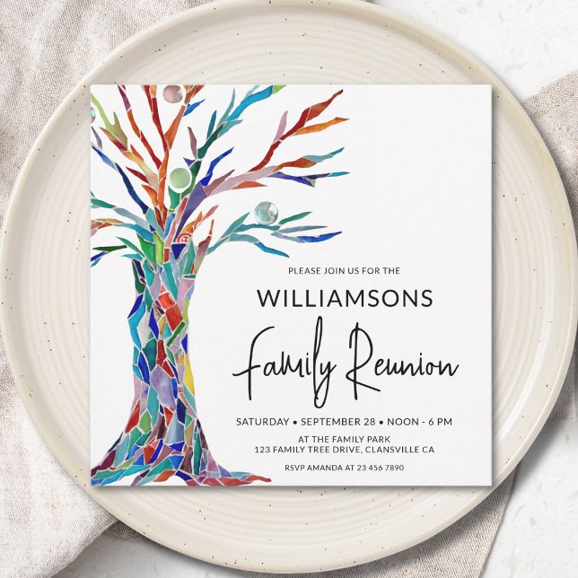 Colorful Family Tree Family Reunion  Invitation (Creator Uploaded)