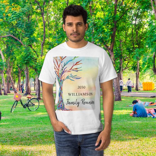Colorful Family Tree Family Reunion T_Shirt