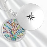 Colorful Family Tree Locket Necklace<br><div class="desc">This unique necklace is decorated with a colorful family tree mosaic design.
Original Mosaic © Michele Davies.</div>