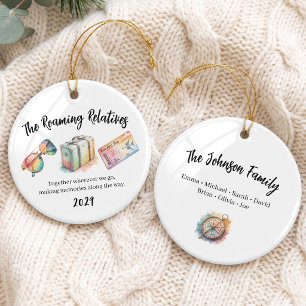 Colorful Family Vacation Crew Group Ceramic Ornament