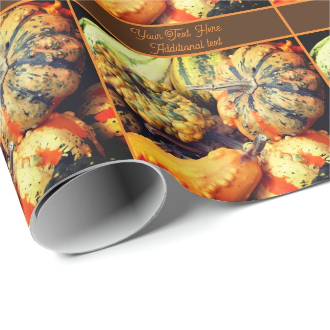 Colorful Fancy Gourds Personalized Wrapping Paper (Roll Corner)