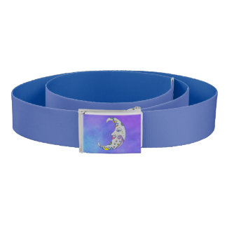 Colorful Fantasy Abstract Crescent Moon Blues  Belt