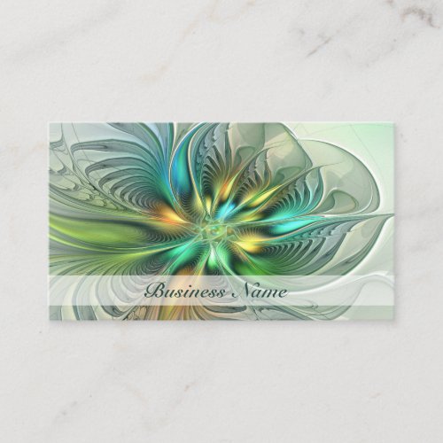 Colorful Fantasy Abstract Flower Fractal Art Business Card