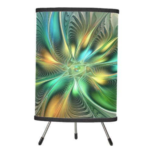 Colorful Fantasy Abstract Flower Fractal Art Tripod Lamp