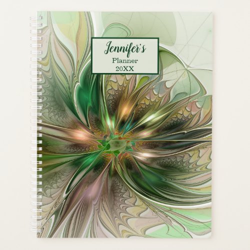 Colorful Fantasy Abstract Fractal Art Flower Name Planner
