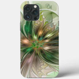 Colorful Fantasy Abstract Fractal Flower Initials iPhone 13 Pro Max Case
