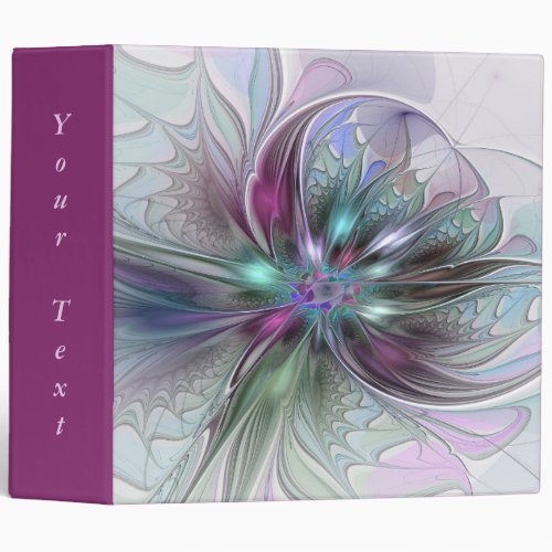 Colorful Fantasy Abstract Modern Art Flower Text Binder